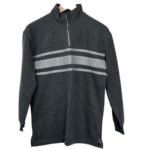 Vintage Jennifer Moore 1990s 1/4-Zip Fleece Pullover Sweatshirt Charcoal Gray PS